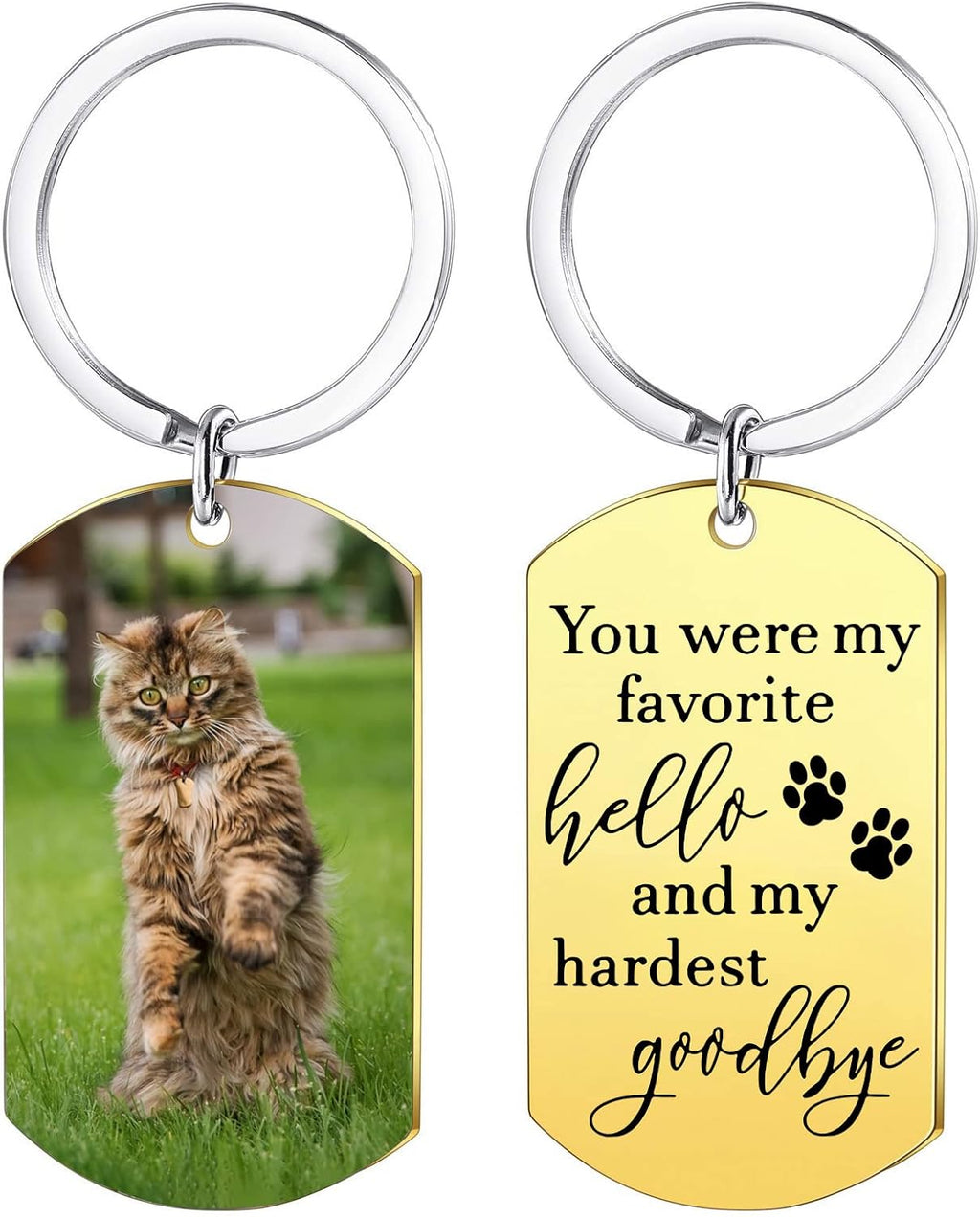 Funnylife Custom Cat Photo Memorial Keychain Pet Memorial Gifts for Cats - Image 7