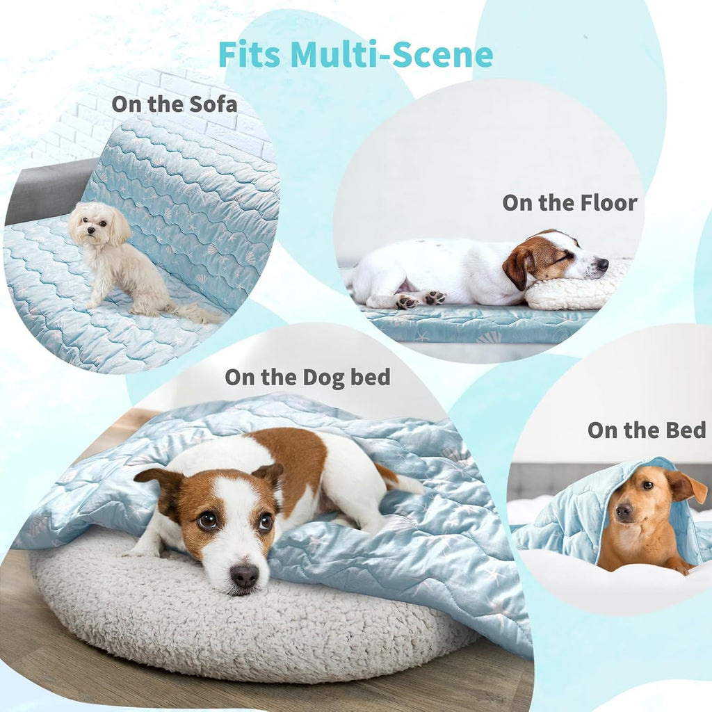 NWK Summer Dog Blanket folded neatly to showcase its lightweight travel profile