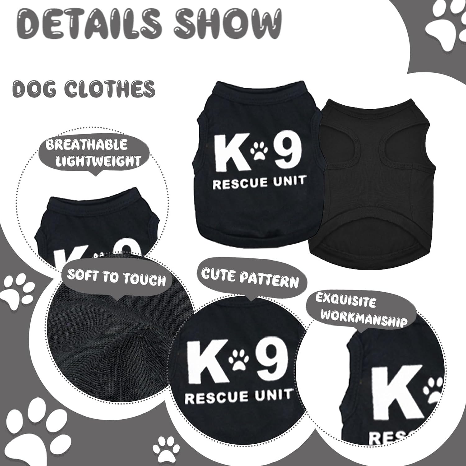 Funny security and K-9 rescue unit black dog apparel collection.