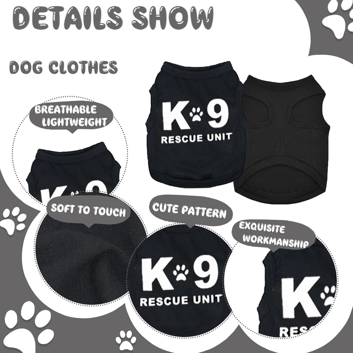 Funny security and K-9 rescue unit black dog apparel collection.