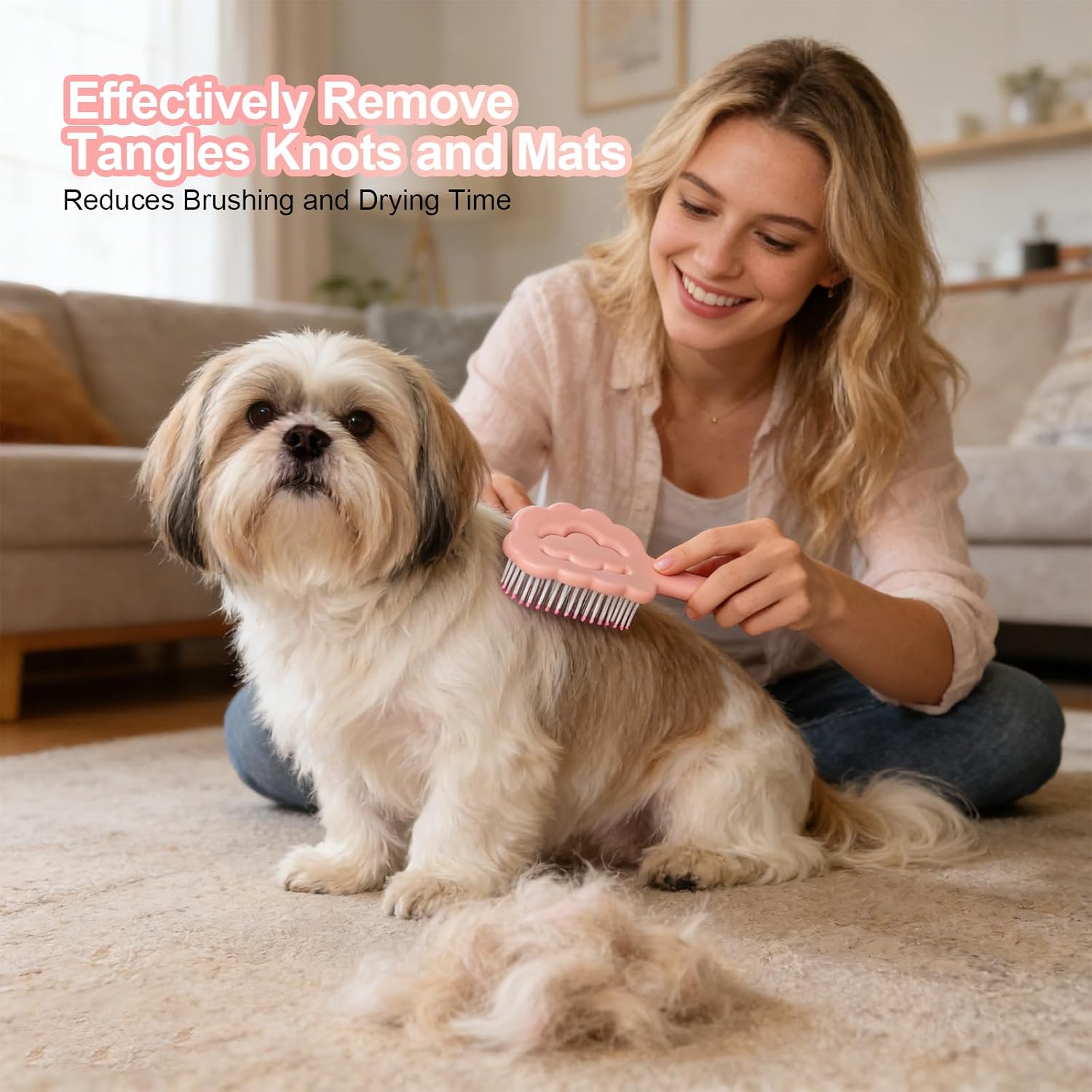 Maeelou authentic USA imported pink cloud pet brush packaging view
