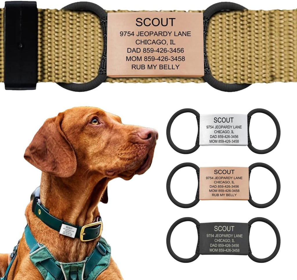 Personalized Dog Tags by ROAD iD | Silent & Durable | Jingle-Free Slide-On Design | Stainless Steel Name Tag Fits Any Collar | Multiple Colors & Sizes for Your Pet's Unique Style - Image 12