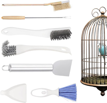 DINTSTYLE 7 Piece Bird Cage Cleaner Set front view premium pet habitat maintenance kit