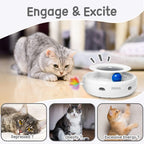 ORSDA automated kitten toy showcasing the multiple included replacement feather attachments
