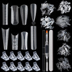 Fcozpjk dual nail form kit front view showcasing 480 pieces and tools.