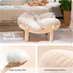 Petal inspired wooden cat bed for indoor cats
