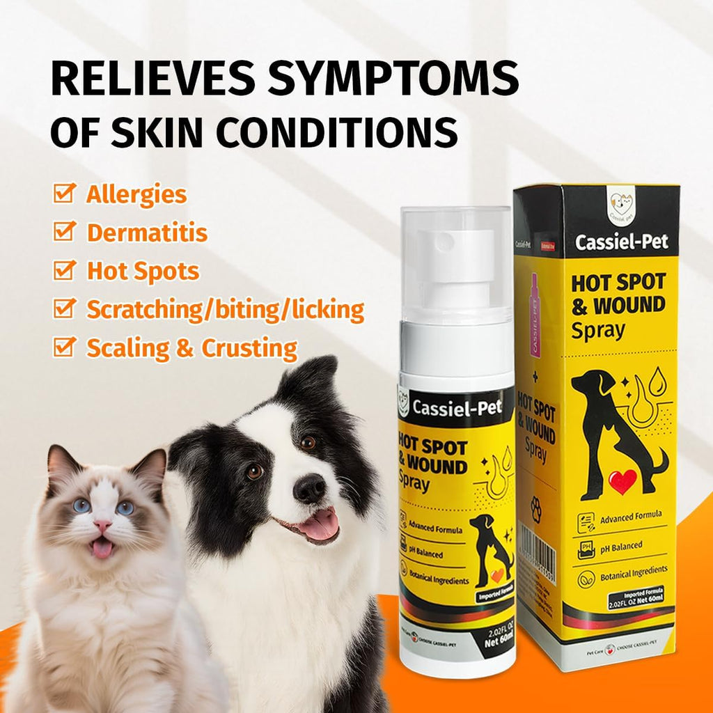 Cassiel Pet anti itch topical spray bottle for treating pet hot spots