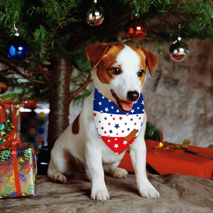 Kreyfer festive dog costume accessories packaging with two reversible flag bandanas.