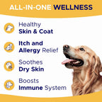 GoodGrowlies dog skin and coat allergy relief chews supplement info