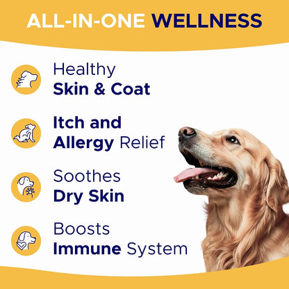GoodGrowlies dog skin and coat allergy relief chews supplement info