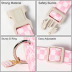 Adjustable pink dog collar for small and medium pets