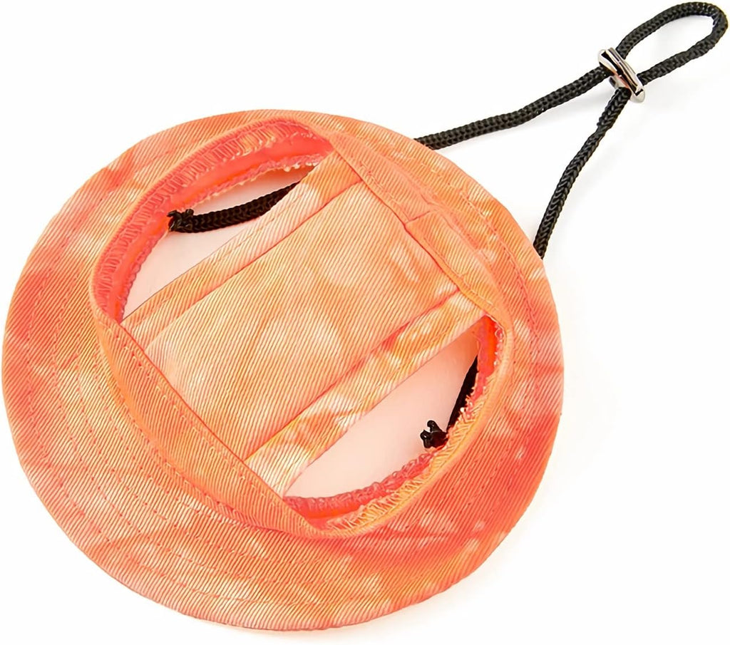 Dog Sun Hat Cute Pet Hat Trucker Hat with Ear Holes for Sun Protection Adjustable Tie-dye Printing Cotton Fisherman's Hat for for Small Medium Dogs Cats - Image 13