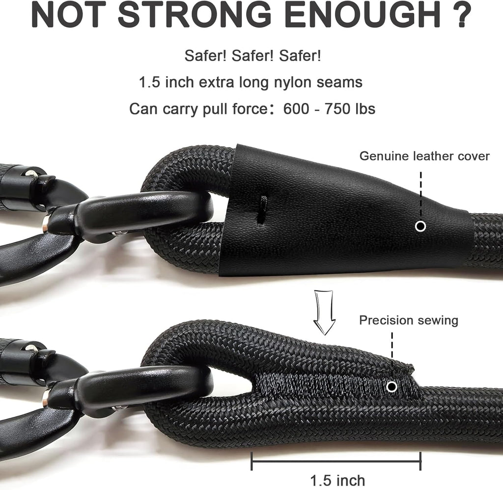 Morxil six foot dog lead with premium leather connector stitching
