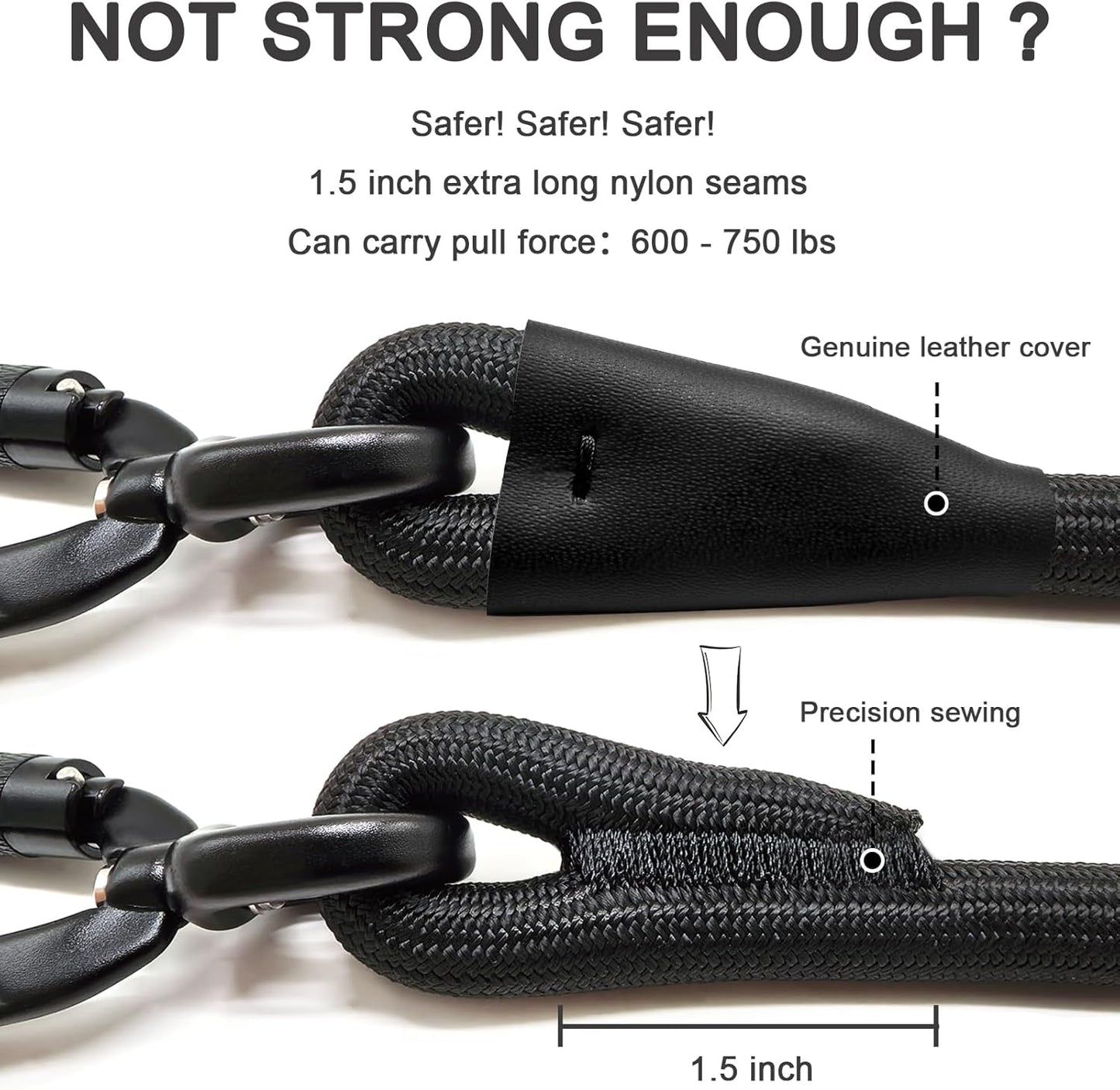 Morxil six foot dog lead with premium leather connector stitching