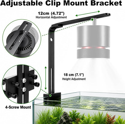 FZONE adjustable fish tank mount highlighting the height adjustment bars and premium hardware setup.