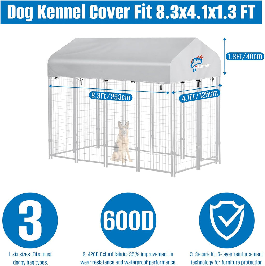 Heavy duty 600 Denier Oxford fabric dog playpen canopy top silver surface