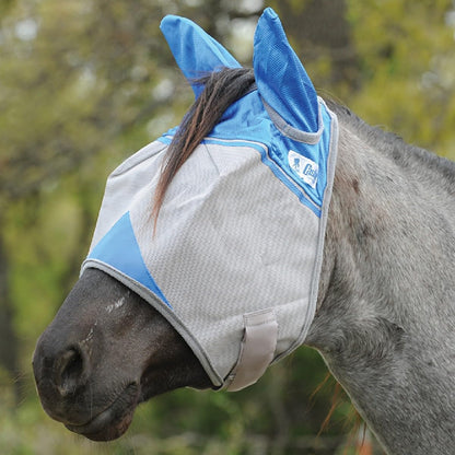 Authentic Cashel fly mask for horses in pasture