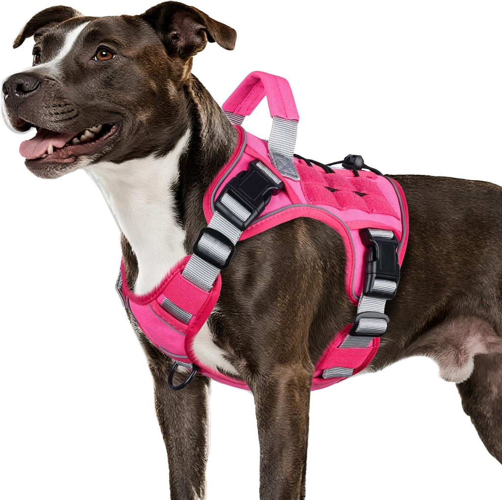 WINGOIN Tactical Dog Harness for Large Dogs, Heavy Duty No Pull Dog Harness with Handle, Adjustable Reflective Military K9 German Shepherd Big Size Dog Vest for Walking, Training, Hunting, Green (L) - Image 9