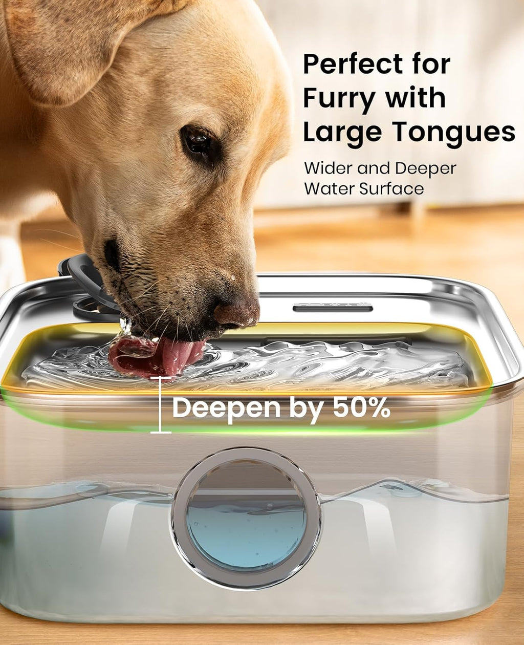 Oneisall 10L dog water fountain in modern kitchen setting