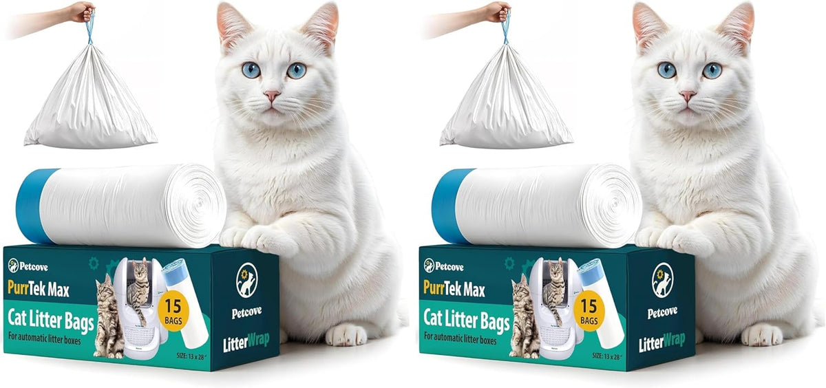 PurrTek Cat Litter Box Liners - LitterWrap Drawstring Bags for Automatic & Self-Cleaning Litter Boxes | Precision Fit, Jumbo Heavy-Duty, Leak-Proof, Unscented Odor Control, Replacement Refills - Image 10