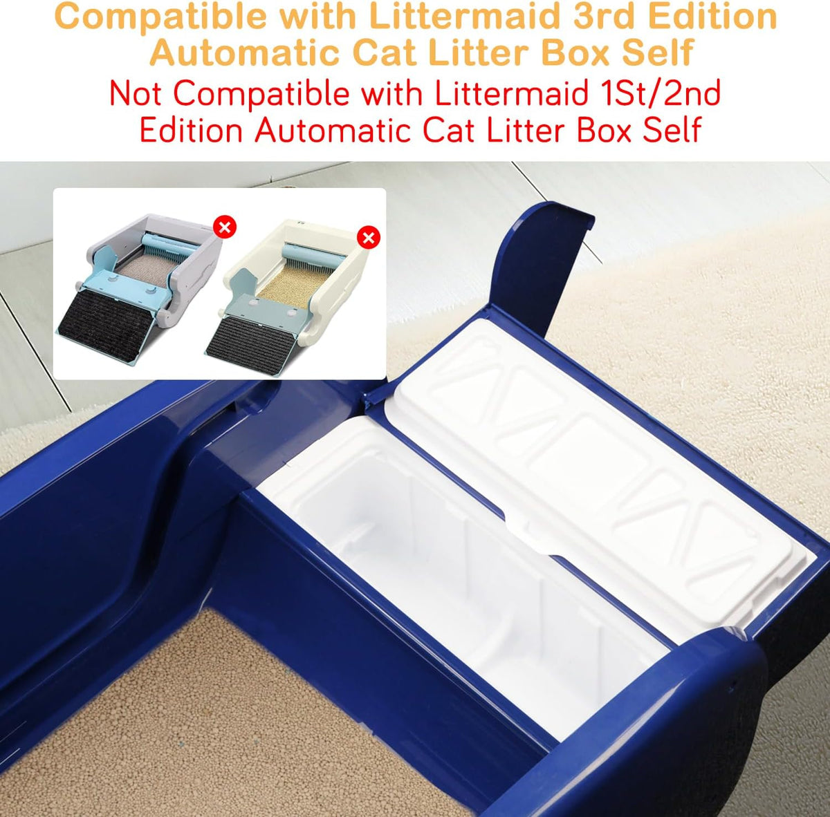 Disposable white plastic waste tray for LitterMaid 3rd edition
