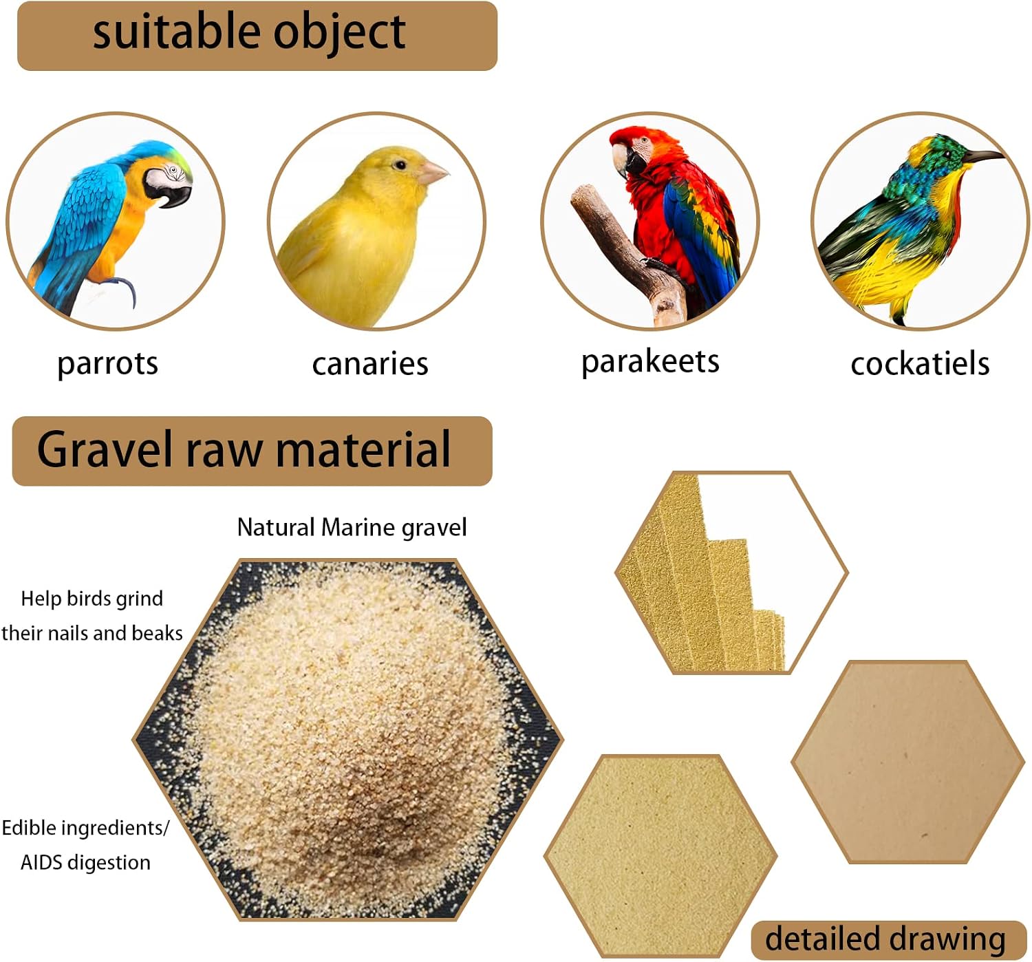 Hamiledyi bird gravel paper 17 by 11 inch dimensions