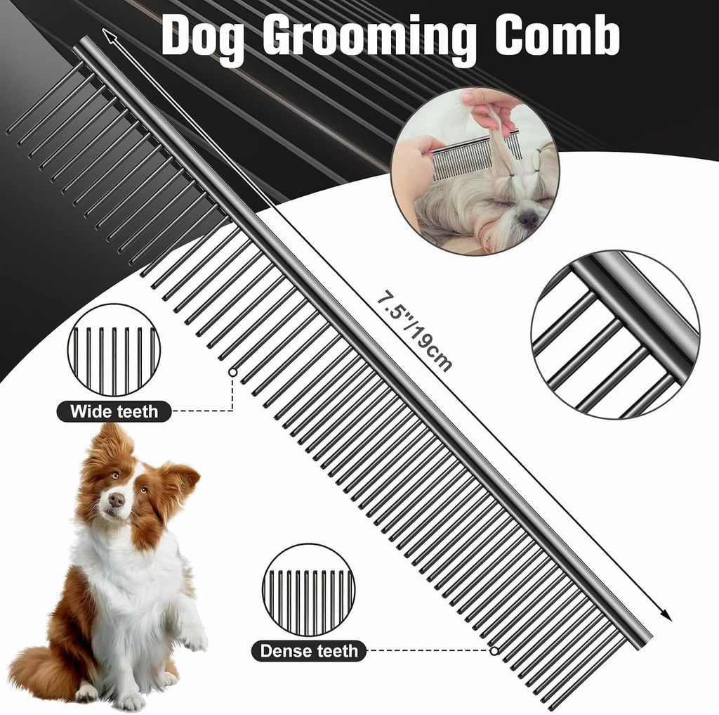 Wenshall five piece dog grooming scissors set with stainless steel comb