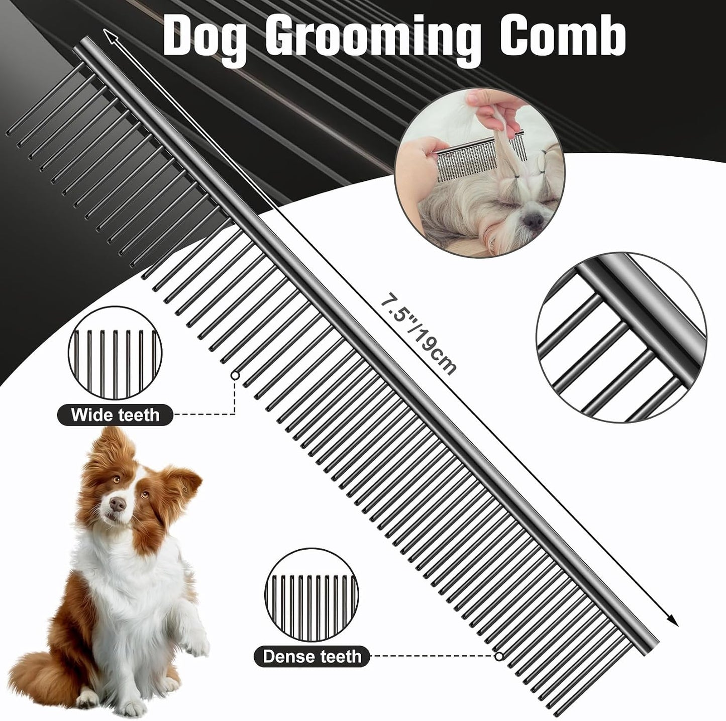 Wenshall five piece dog grooming scissors set with stainless steel comb