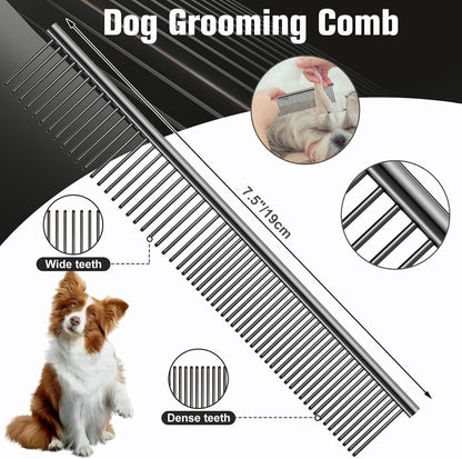 Wenshall five piece dog grooming scissors set with stainless steel comb