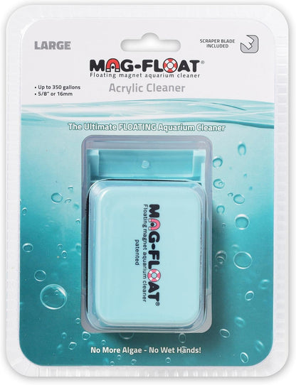 Side view of the Mag-Float acrylic aquarium scraper demonstrating the compact profile of the cleaning tool.