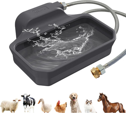 Ficuswin 135 Ounce automatic dog water dispenser front view outdoor setup