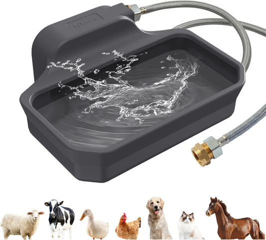 Ficuswin 135 Ounce automatic dog water dispenser front view outdoor setup