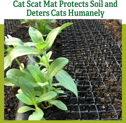 Using scissors to cut the cat scat mat to size