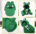 Side view of Vitsole frog design pet sweater coat