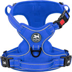PoyPet pink harness secured on a medium sized dog