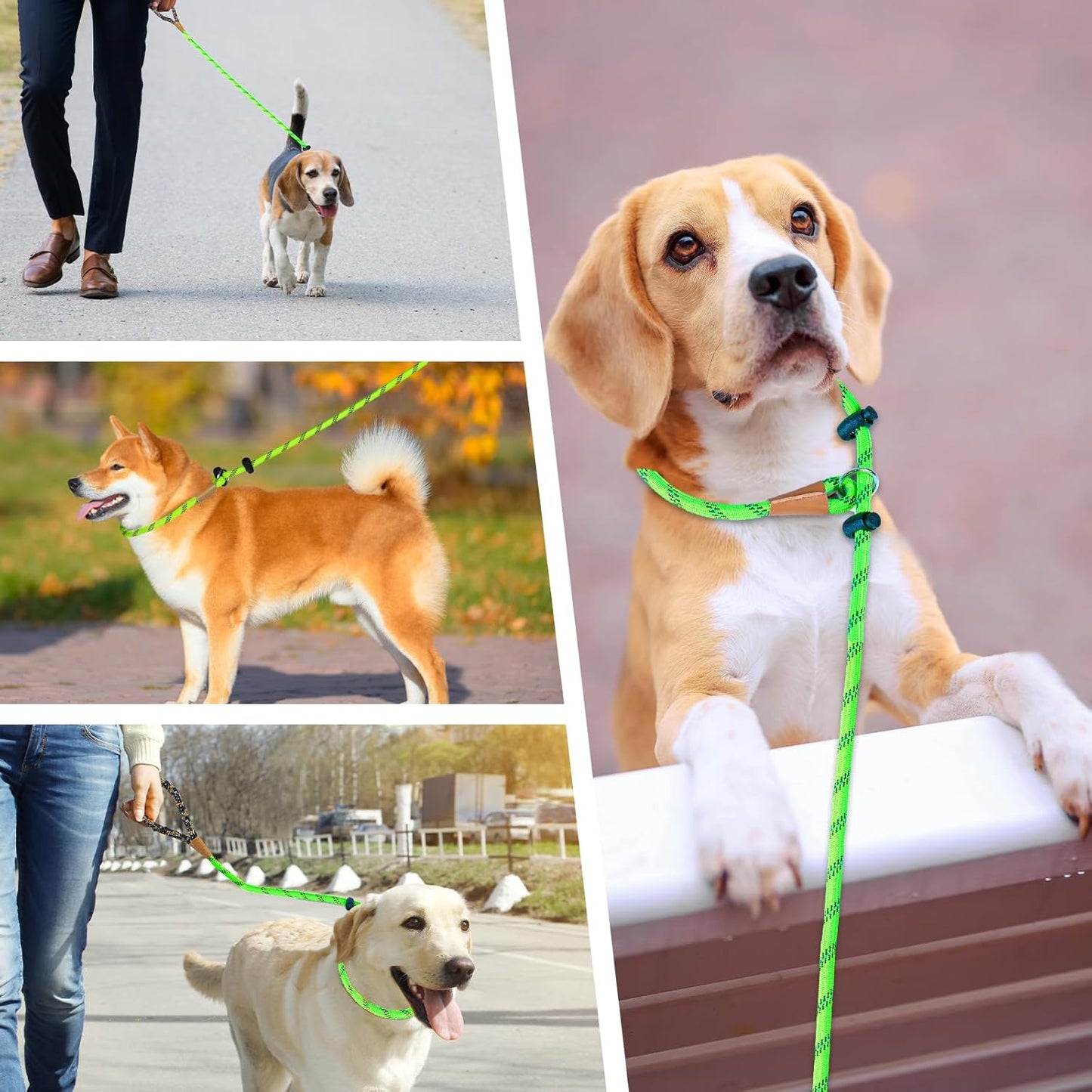 Lynxking premium imported pet lead demonstrating how the metal stopper prevents over tightening on the neck.