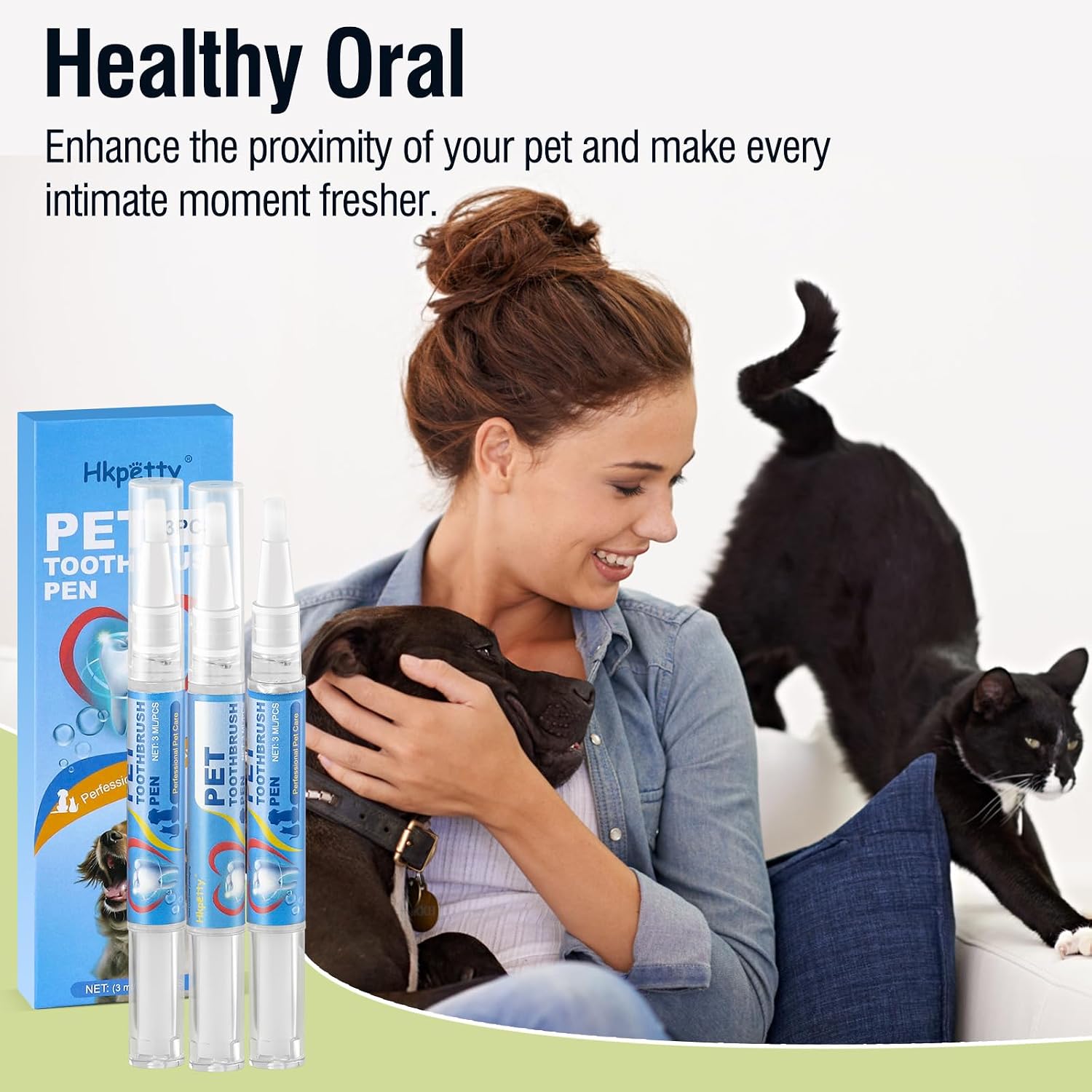 Travel friendly pet dental care set by Hkpetty for oral health.