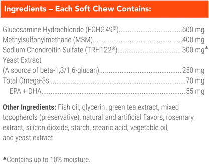 Senior dog joint wellness supplement with omega three fatty acids