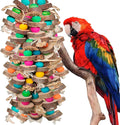 Parrot Toys for Large Birds, Multicolored Wooden Blocks Bird Chewing Toy Parrot Cage Bite Toy or Macaws Cokatoos African Grey and Large Medium Birds - Image 1