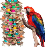 Parrot Toys for Large Birds, Multicolored Wooden Blocks Bird Chewing Toy Parrot Cage Bite Toy or Macaws Cokatoos African Grey and Large Medium Birds - Image 1