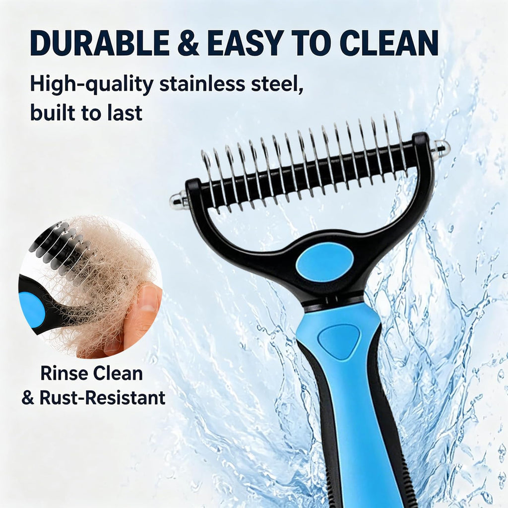 Packaging view of Qicifa imported pet grooming undercoat rake