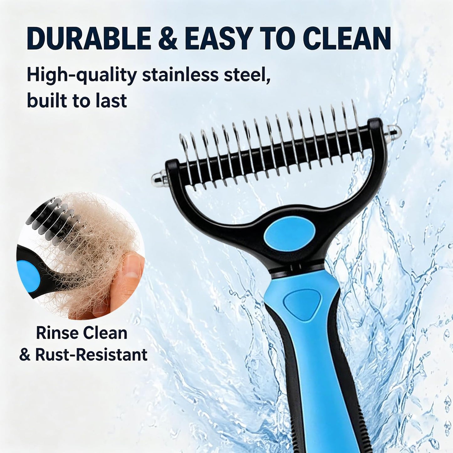 Packaging view of Qicifa imported pet grooming undercoat rake