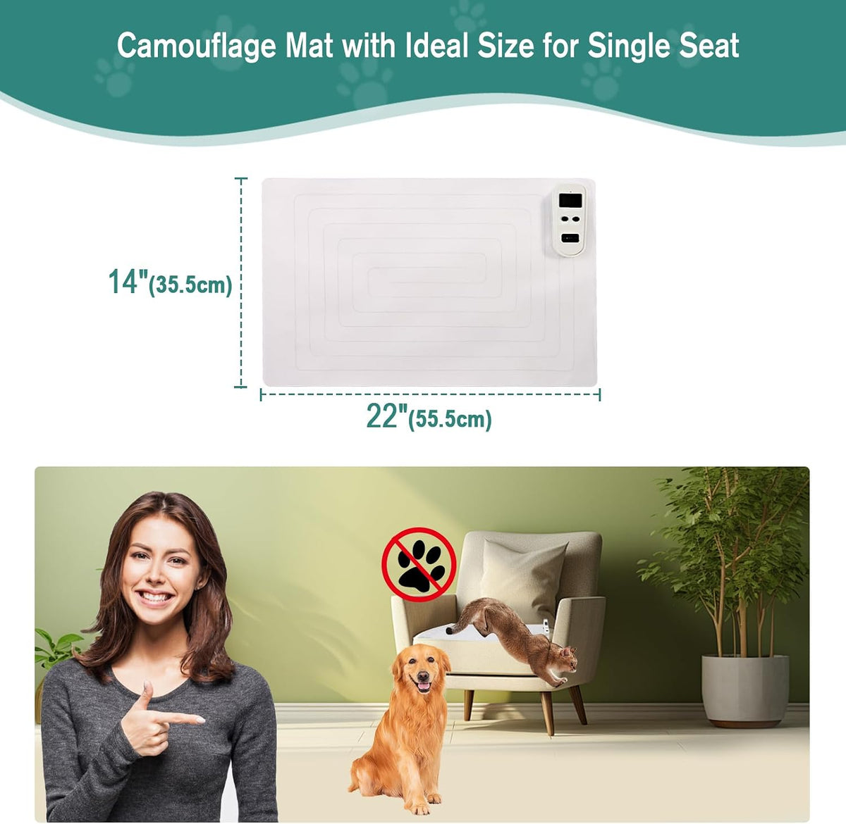 Seerway shock mat 22 inch by 14 inch size reference