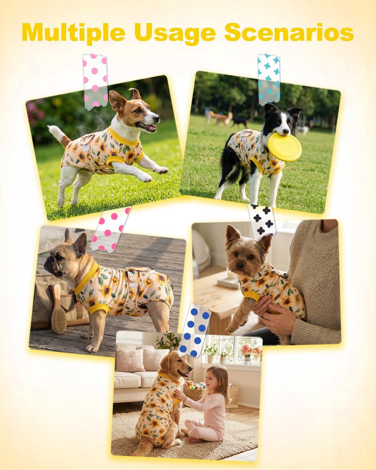 Rear view of CuteBone pet recovery suit showing bathroom access feature
