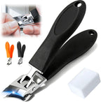 Medech wide jaw anti-splash slanted nail clipper front view