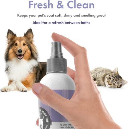 Close up of Petkin 8 fluid ounce hemp fragrance bottle
