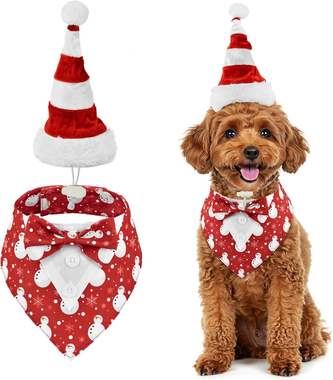 Independence Day Dog Tuxedo with Blue Bowtie Pet Uncle Sam Hat 4th of July Dog Costume Patriotic Themed Outfits for Cats Puppies Dogs L - Image 9