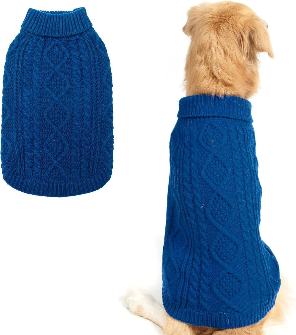 BINGPET Thermal Knitted Dog Sweater for Small Medium Large Dogs,Winter Dog Cat Coat Warm Sweartershirts Outfits,Classic Cable Knit Turtleneck Pullover Dog Jumper Coat Warm Sweartershirts - Image 11
