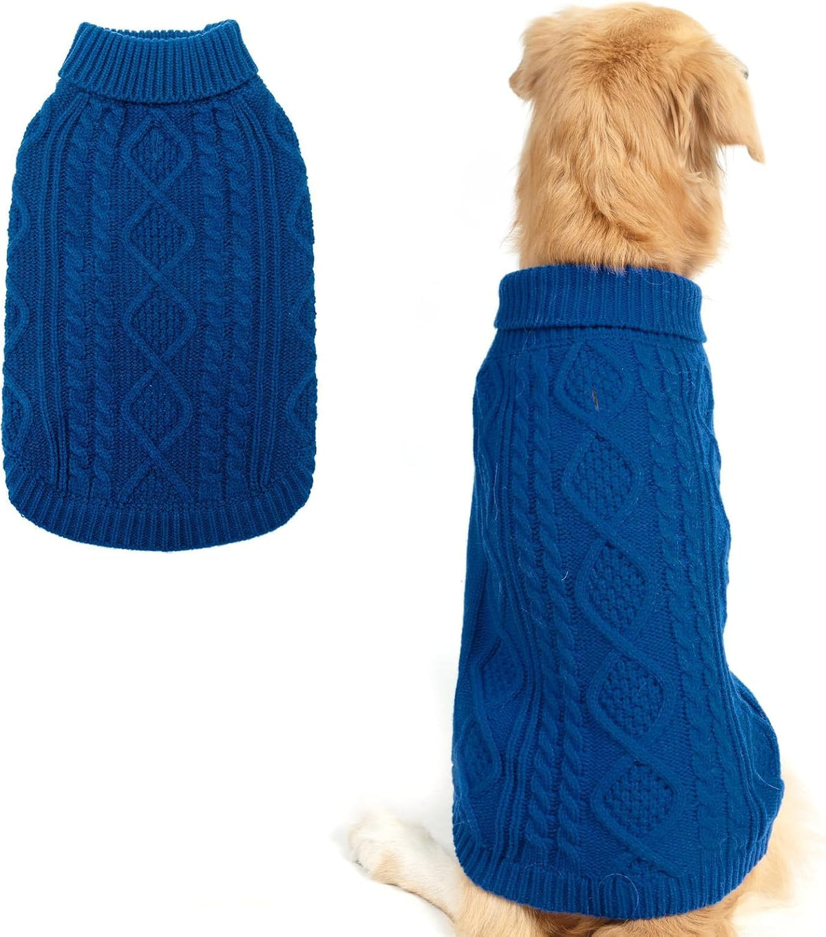 BINGPET Thermal Knitted Dog Sweater for Small Medium Large Dogs,Winter Dog Cat Coat Warm Sweartershirts Outfits,Classic Cable Knit Turtleneck Pullover Dog Jumper Coat Warm Sweartershirts - Image 11