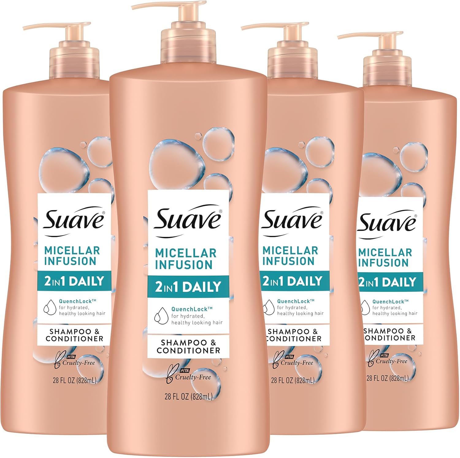 Suave Micellar Infusion 2-in-1 Shampoo and Conditioner front view